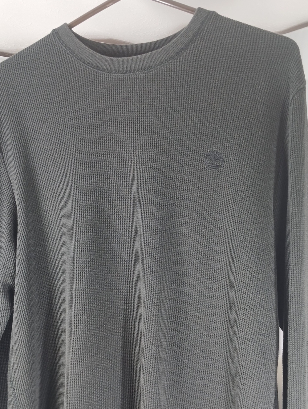 Timberland large cotton blend Men’s Black Waffle-Knit pullover